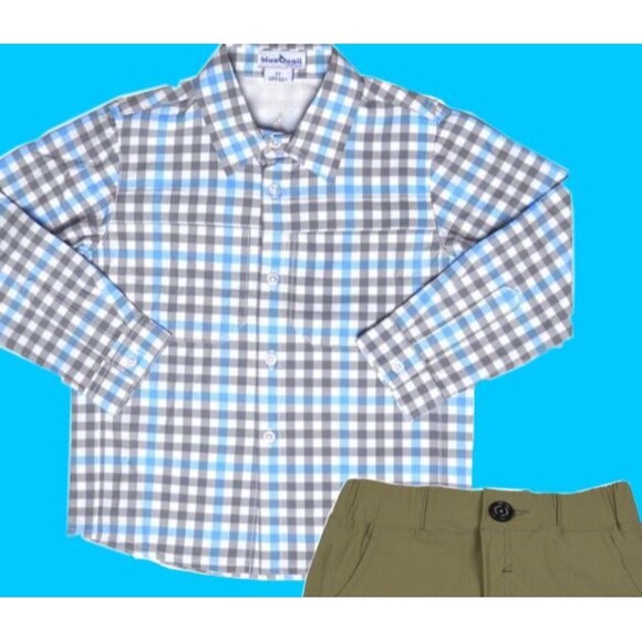 BLUE QUAIL 18 M Blue Gray Plaid Ranch Fishing Hunting Performance Shirt UPF50 - Picture 8 of 8